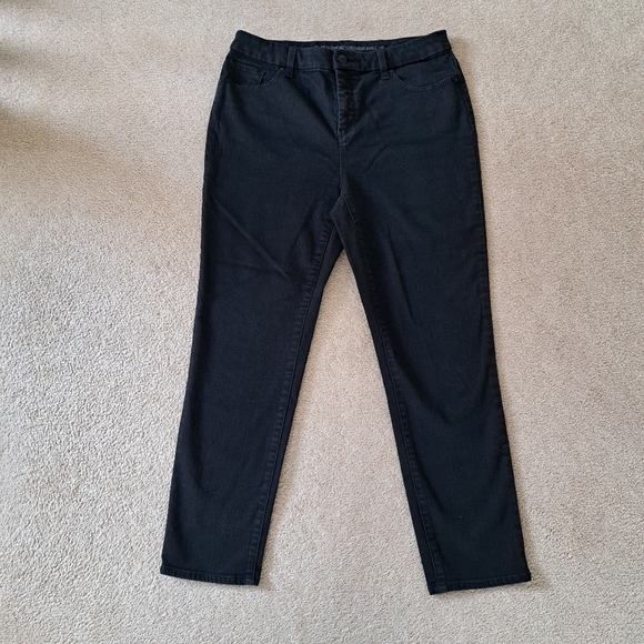 Chico's So Slimming Girlfriend Jeans Women's 8/10 Chicos Size 1 Black Denim Pant - Picture 1 of 14